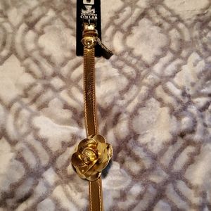 Lazybonezz flower dog collar size L gold m…